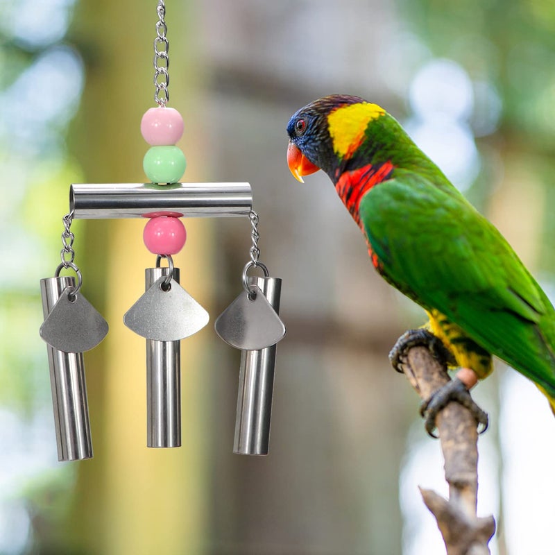 Litewoo Bird Stainless Steel Bell Toys, Safe and Stable Hanging Spoons Pipe Chew Bite Toyï¼ˆBï¼‰ - Image 5